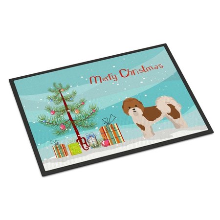 CAROLINES TREASURES 24 x 36 in. Mal-Shi Christmas Tree Indoor or Outdoor Mat CK3853JMAT